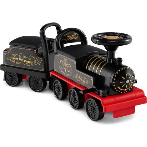 Elektrische Kindereisenbahn mit abnehmbarem Waggon, 6 V, Schwarz