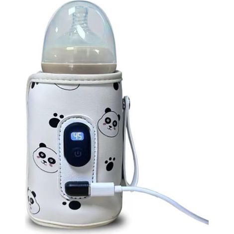 Calientabiberones portátil con pantalla LCD, alimentación USB, 21 niveles de temperatura ajustables, apto para todo tipo de biberones.