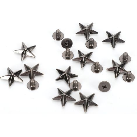 Rivet en forme d'étoile, bouton clou, rivet en alliage de zinc pour la décoration de chaussures, sacs et vêtements, couleur canon de fusil
