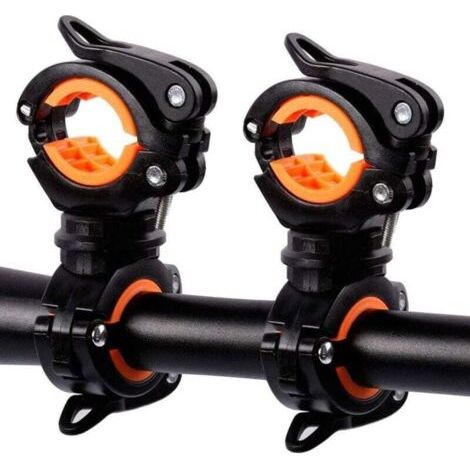 Lot de 2 pinces pour lampe torche de vélo-Orange