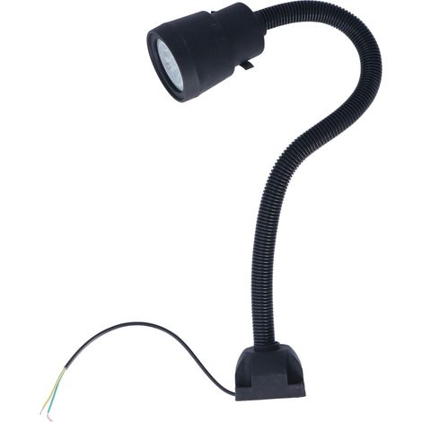 Lampe de travail LED 5 W, bras flexible à col de cygne, fixation par vis, idéale pour l'éclairage de machines-outils, d'établis de tours, etc (1/5)