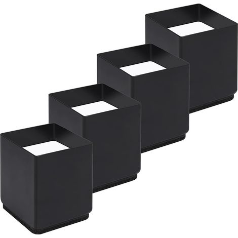 Rehausseur Pieds de Lit Lot de 4 Acier Carbone, Risers de Meubles Ajoutent Hauteur de 5CM, Supportent 10000 lbs, Rehausseurs de Table, Chaise ou Canapé, Gain d’Espace pour Bureau et Bedding