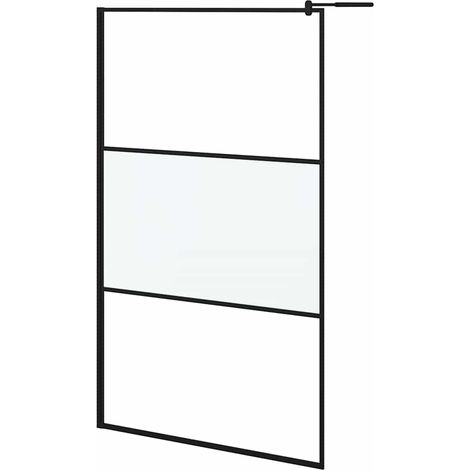 Maison Exclusive - Parete Doccia Walk in 115x195cm Vetro Semi Smerigliato ESG Nero (1/5)
