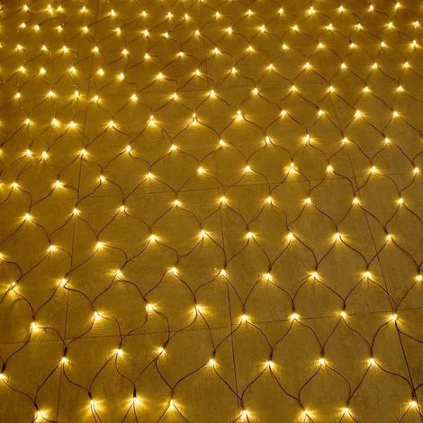 1 pièce Guirlande lumineuse filet, 6x4 m, 480 LED blanc chaud, 8 modes, IP44, décoration intérieure et extérieure