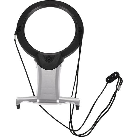 Loupe avec éclairage 2 en 1, loupe de lecture mains libres, cordon de suspension et support de bureau pour S (1/5)