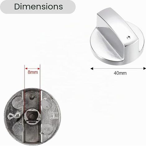 8mm Zinc Alloy Rotary Knob for Gas Hob Stove Gas Stove Gas Stove Gas Hob Hob (1/4)