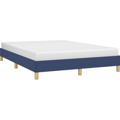 vidaXL Cadre de lit sans matelas bleu 140x190 cm tissu (1/5)