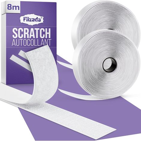 1 Rouleau Ruban Scratch Adhésif Double Face 8m,20mm Nylon Robuste Intérieur Extérieur Bricolage (1/5)