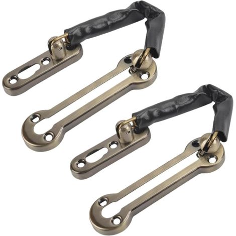 2 Pièces - Chaîne De Sécurité - Verrou De Porte - Acier Inoxydable SUS304 - Finition Bronze - Pour Portes Et Fenêtres Intérieures - Maison Hôtel Appartement - Bronze - 20cm
