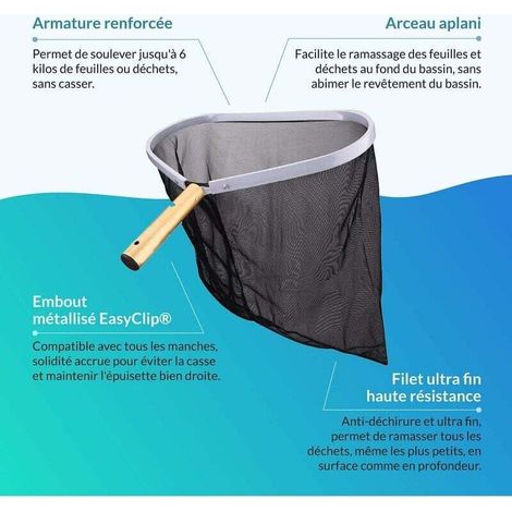 Trawler Épuisette de Fond Professionnelle en Aluminium renforcé, Robuste Maille Fine Balai Nettoyage Sac Profond incassable (1/4)