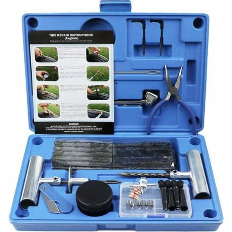 Heavy Duty Tire Repair Kit 67-Piece Set for Motorcycle, ATV, Jeep, Truck, Tractor Flat Tire Puncture Repair (1/5)