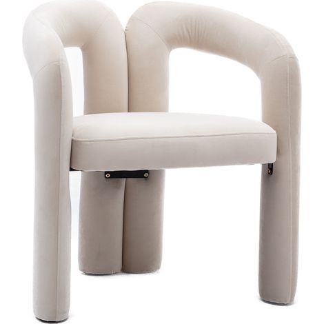 Chaise de salle à manger moderne en velours avec dossier enveloppant et pieds en bois - 64x50,5x71 cm, lot de 2 (1/5)