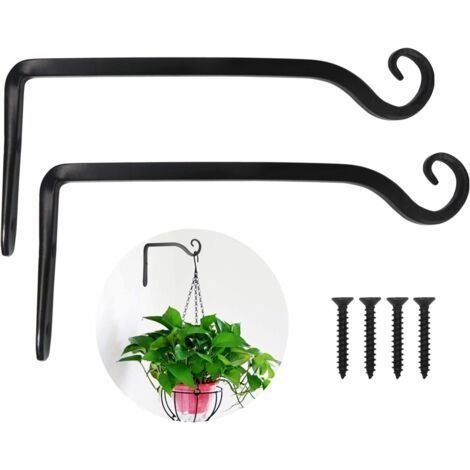 Lot de 2 supports muraux pour plantes suspendus en fer 25.4 cm (1/5)