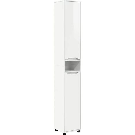vidaXL Gabinete de Baño con estante brillante 30,5 x 30 x 195 cm (1/5)