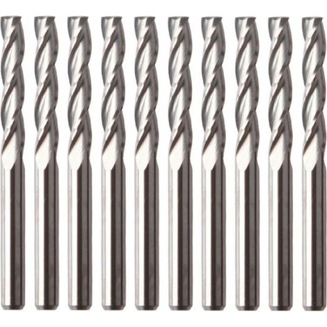 HONORNIC - 10 pièces de fraise en acier au tungstène sans couteau de machine à graver (fraise à trois tranchants 3.175x22) (1/5)