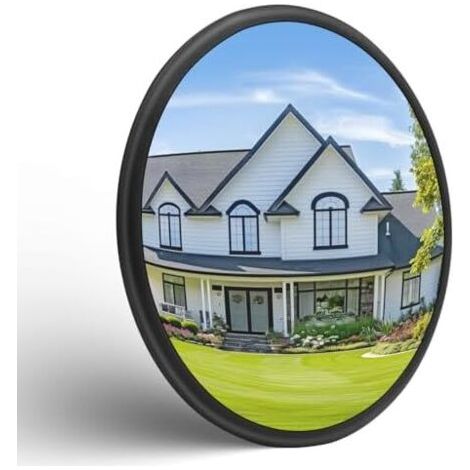 Miroir convexe de sécurité miroir circulation vue grand angle réglable à l'intérieur et l'extérieur avec support fixation parfait pour la salle classe l'école (25.3cm) - (1/5)