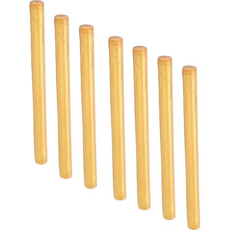 Lot de 10 bâtonnets de cire à cacheter pratiques, sans fumée et flexibles pour enveloppes, cartes et manuscrits (dorés).