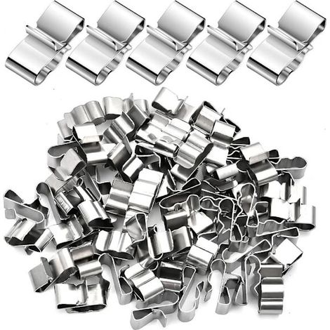 Adatto per 50 clip per cavi del telaio del rimorchio, clip per cavi del pannello solare, metallo
