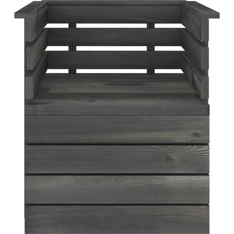 Maison Exclusive - Gartensessel Massivholz Kiefer Dunkelgrau
