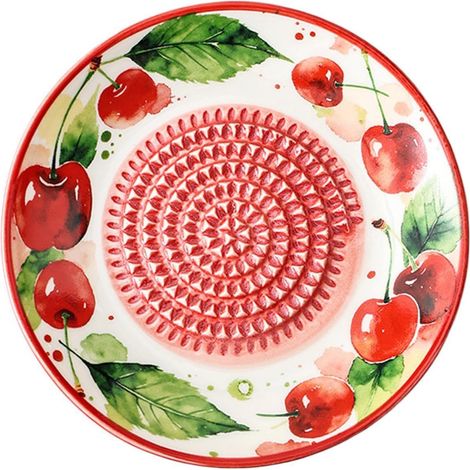 Assiette râpe en céramique pour ail et gingembre, bol à râper avec surface texturée pour ail, gingembre, herbes et sauces, 1 pièce (1/5)