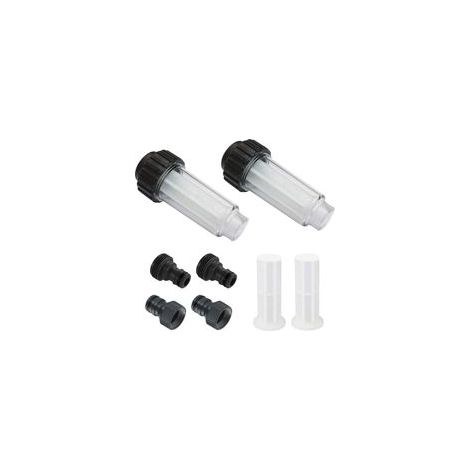 Wasserfilter für Gartenschlauch, 2 Stück 3/4 Zoll Wasservorfilter Wasserfilter-Set mit 4 Filterelementen & 2 Schnelladaptern für Hochdruckreiniger, Gartenpumpe