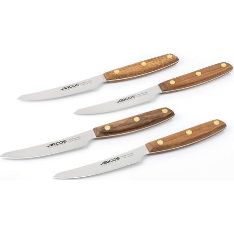 Bows Nordika Series - Set 4 Couteaux - Acier inoxydable NITRUM - Lame de 100 mm - Manche de bois d'ovengkol 100% naturel de forêts certifiées FSC® - emballage 100% recyclé (1/5)