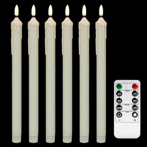 6er-Pack ferngesteuerte LED-Lichter mit Timer, warmweißes, flackerndes Flammenbild (1/5)