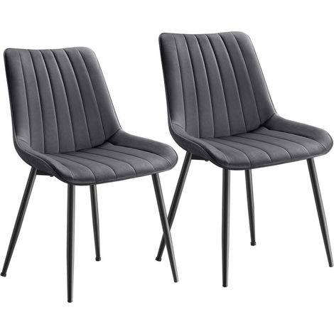 Juego de 2 sillas de comedor sillas de cocina soportan hasta 120 kg patas de acero respaldo ergonómico para comedor cocina gris 120006190