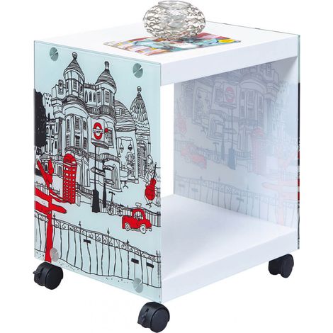 ISLA - Table d'Appoint sur Roulettes Motif Londres (1/5)