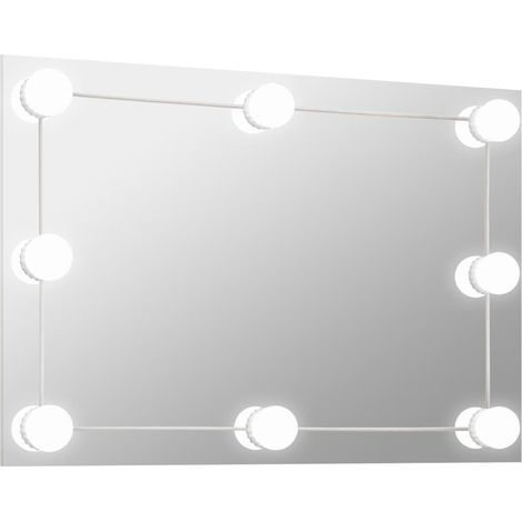 Miroir mural avec lampes LED Miroir à LED mural décoratif Rectangulaire Verre -31846 (1/5)