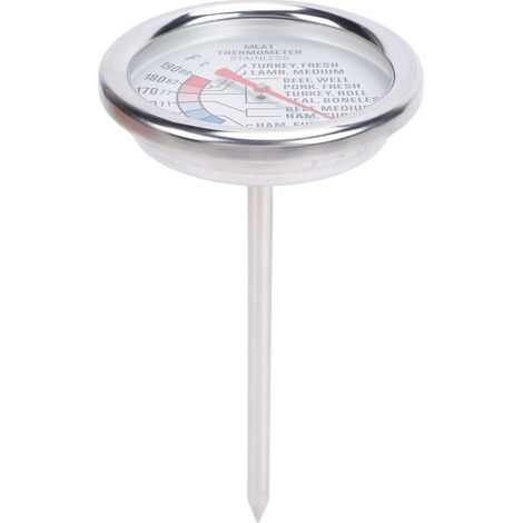 Thermomètre de barbecue en acier inoxydable à double métal, à détection mécanique de température pour la viande, idéal pour la cuisine. (1/5)