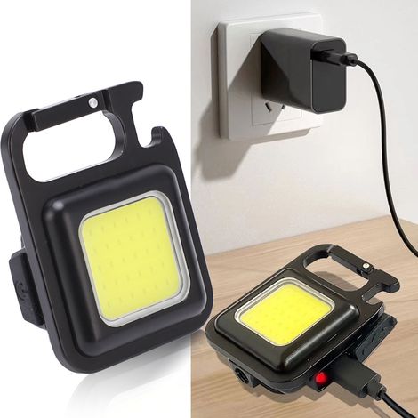 Lampe porte-clés avec 4 modes d'éclairage, LED COB, étanche, base magnétique, idéale pour les urgences et les aventures en plein air - AquaForge (1/5)