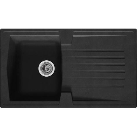 Lavello da Una Vasca con Scolapiatti Stradour Nero (1/2)