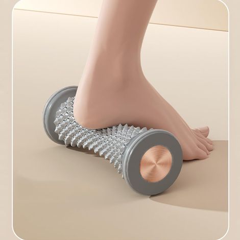 Roulette de massage des pieds manuelle, fasciite plantaire soulagée, douleur au talon et à l'arc du pied, avec fonction de massage tissu profond, massage des pieds multifonctionnel, gris (1/5)