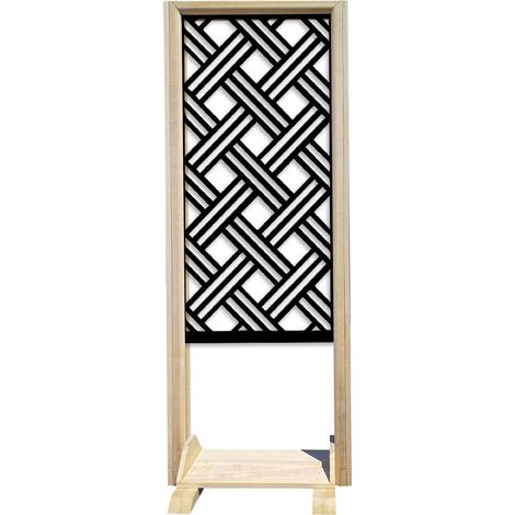 CLASSIC D - Paravent modulable - 70x190 cm - en bois et PVC - Couleur : noir