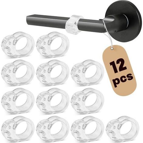 12-teiliges Set Türstopper, transparente Türgriffstopper, kein Bohren erforderlich, Wandschutz für Tür- und Fenstergriffe, Türstopper (1/5)