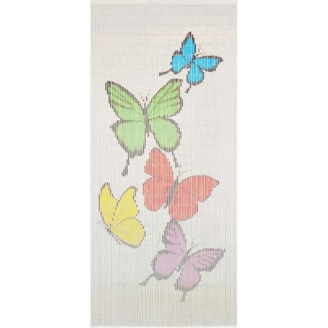 Rideau de porte anti-insectes en bambou, 90 x 200 cm (1/5)