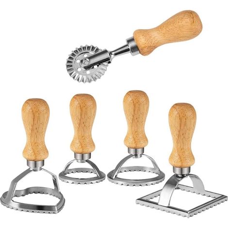 Macchina per ravioli con manico in legno, rulli posteriori e collo. (1/5)