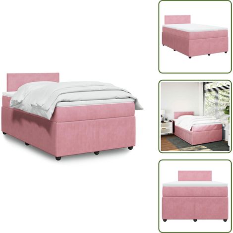 Boxspringbett mit Matratze Rosa 120x200 cm Samt - Boxspringbett - Boxspringbetten - Bett - Betten (1/5)