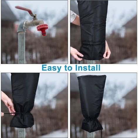 Housse de protection pour robinet extérieur 50x20 cm, couverture antigel imperméable universelle, isolant thermique contre le gel froid pluie et intempéries pour jardin maison et extérieur (1/5)