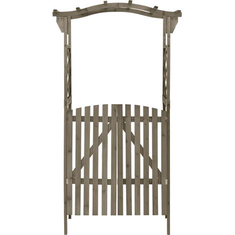Maison Exclusive - Pergolato con Cancello 116x40x204 cm Grigio in Legno di Abete