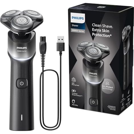 PHILIPS 5000X SERIES - RASOIR, RASOIR ÉLECTRIQUE 100 POURCENT ÉTANCHE, TECHNOLOGIE SKINPROTECT, TÊTE FLEXIBLE À 360°, 1 H DE CHA