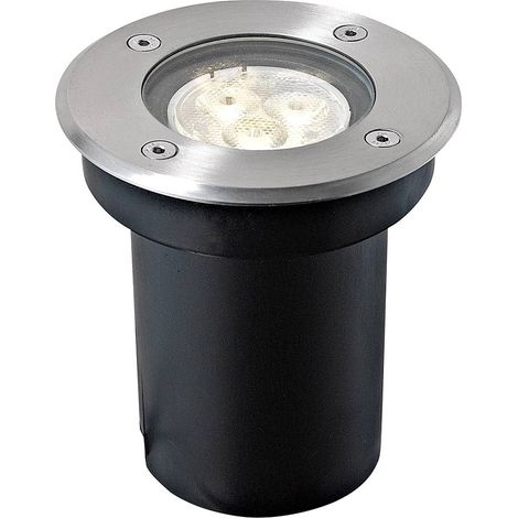 LED Recessed Floor Light 'AVA' (modern) in Silver made of Aluminium (3 light sources,) from Lucande outdoor recessed floor light