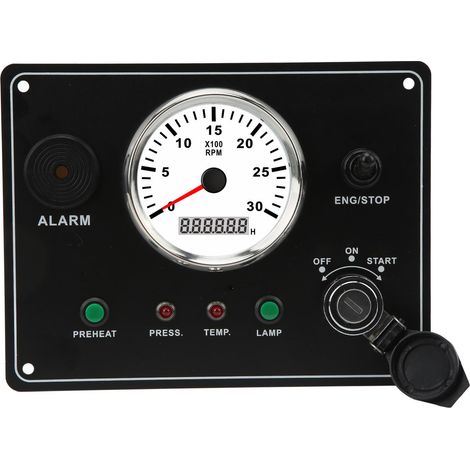 Tableau de bord multifonction tachymètre 3000 tr/min, alarme pression d'huile et température d'eau, jauge moteur 12V