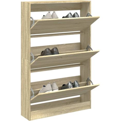 vidaXL Scarpiera Rovere Sonoma 80x21x125,5 cm in Legno Multistrato