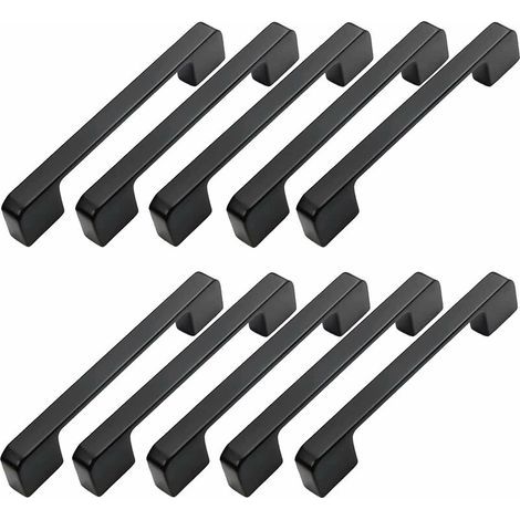 10pcs poignée meuble entraxe 96mm-poignée porte cuisine noire poignee barre meuble poignee de cuisine noire 96mm (1/4)