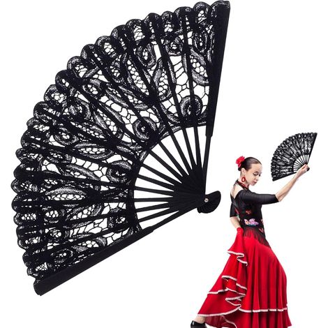 Faltbarer Baumwollspitzenfächer elegante Fächer für (1/5)