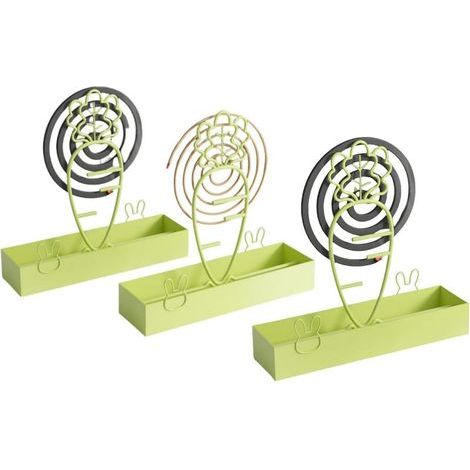 Porte Bobine Moustique Suspendu Carotte en Métal, Support Encens Spirale pour Anti Moustique, Porte à Vis Moustique pour Intérieur ou Extérieur (3, Vert) (1/4)