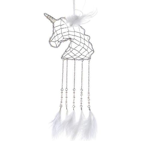 Attrape-rêves simple en plumes, pendentif décoratif pour chambre (1/5)