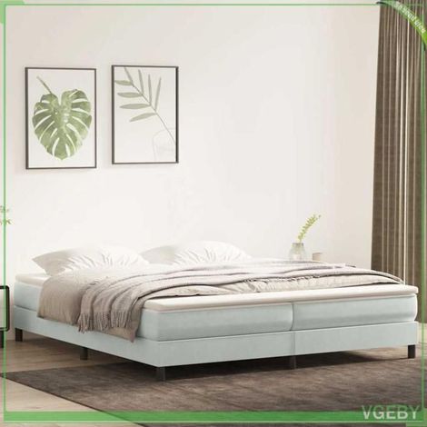 Sommier à lattes - 3315891 - Gris clair - Velours - 200 x 220 cm (1/5)